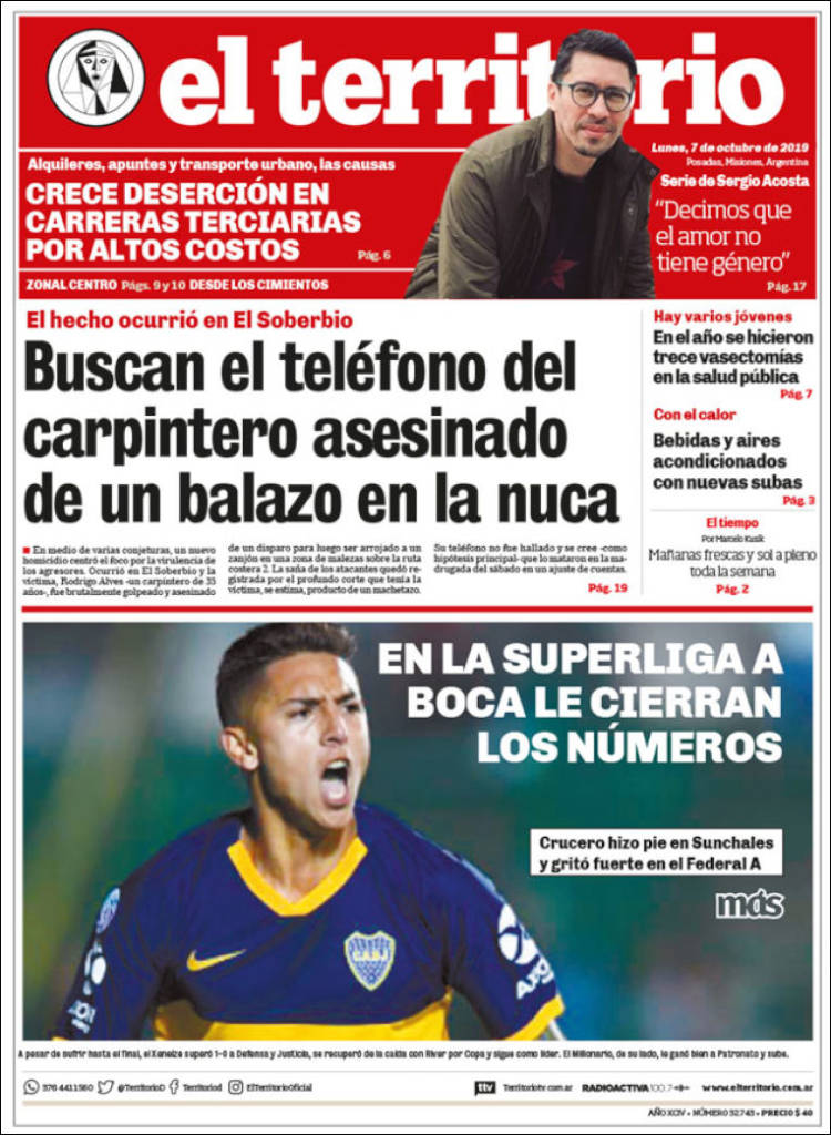 Portada de El Territorio (Argentina)