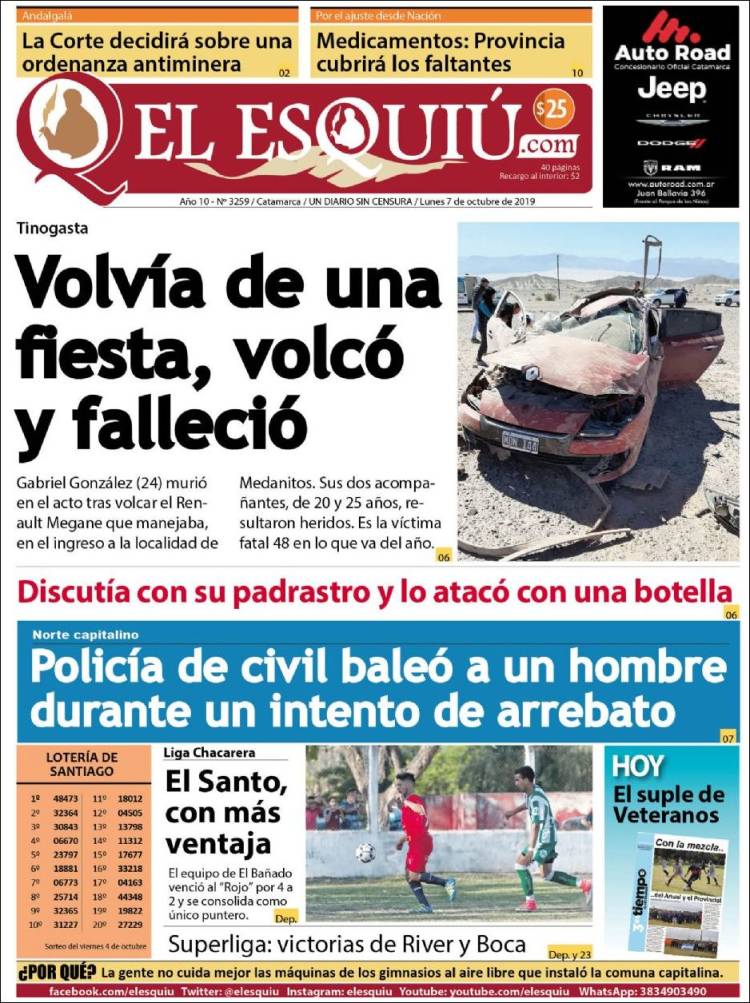 Portada de El Esquiu (Argentina)
