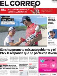 Portada de El Correo - Guipuzcoa (España)