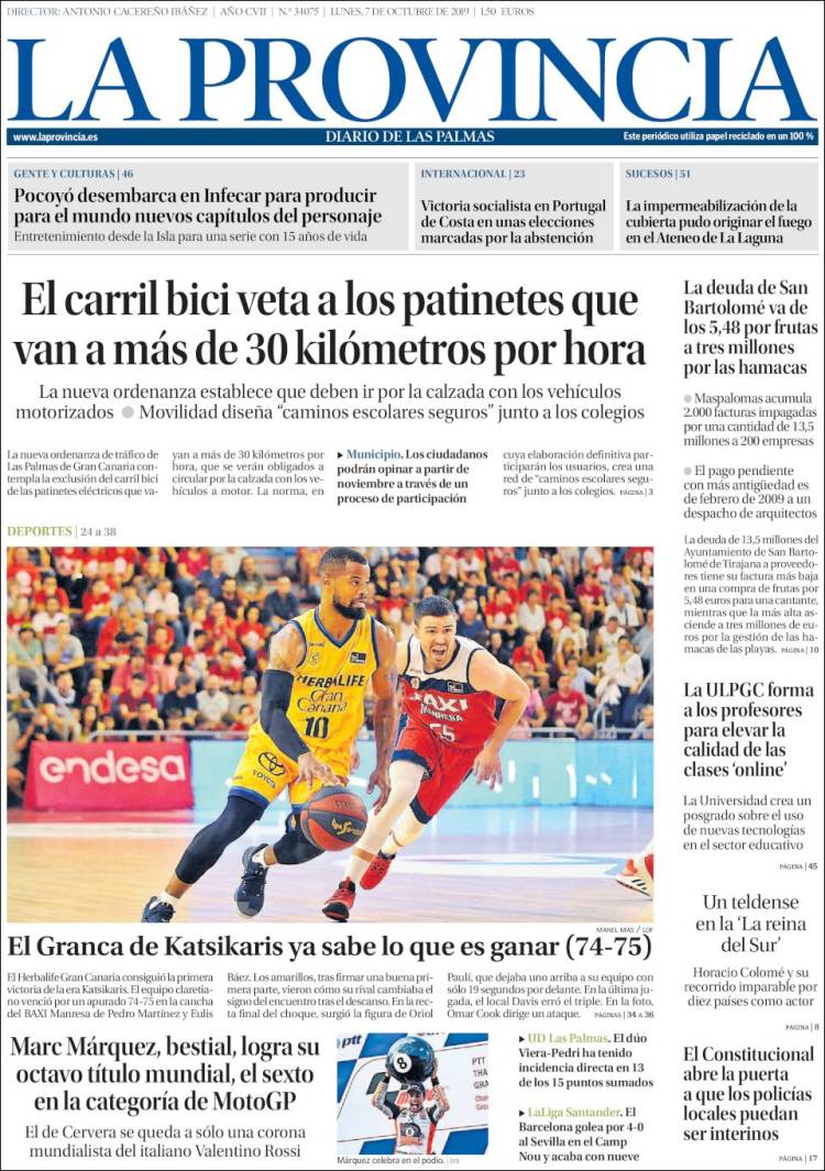 Portada de La Provincia (España)
