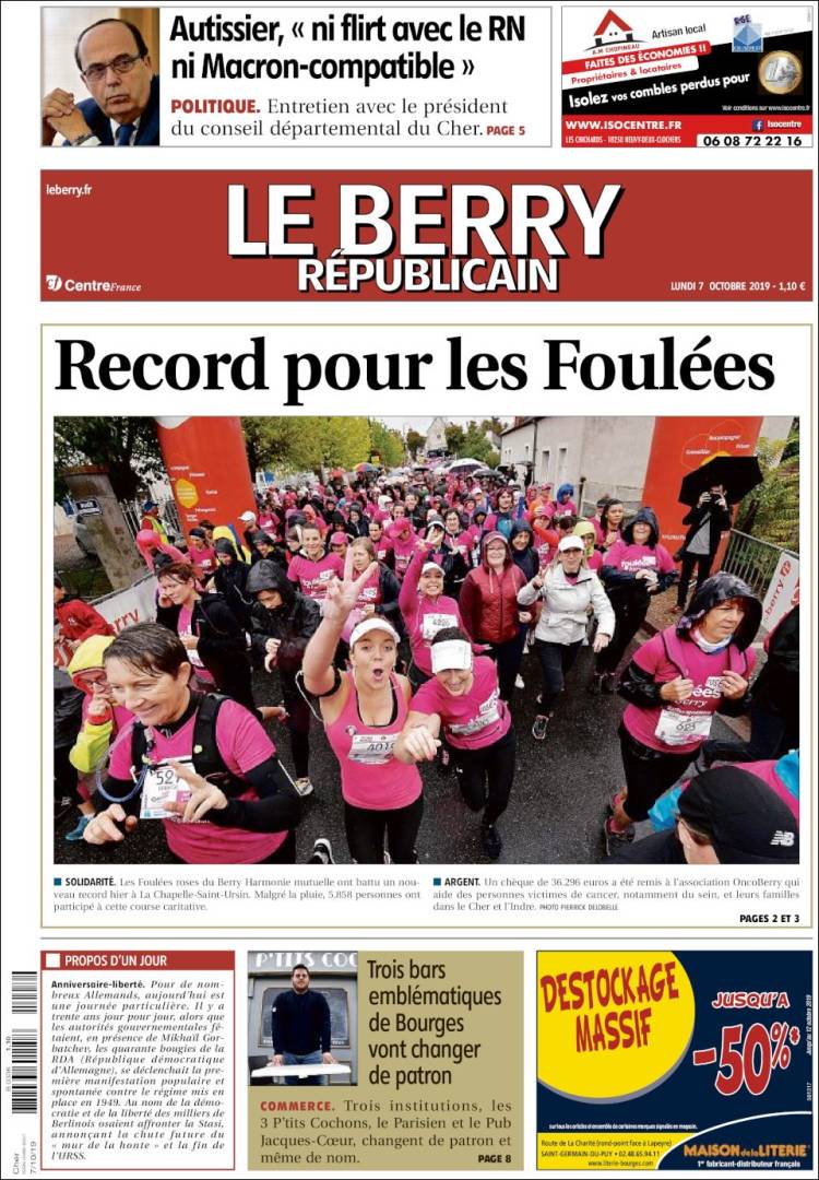 Portada de Berry Republicain (Francia)