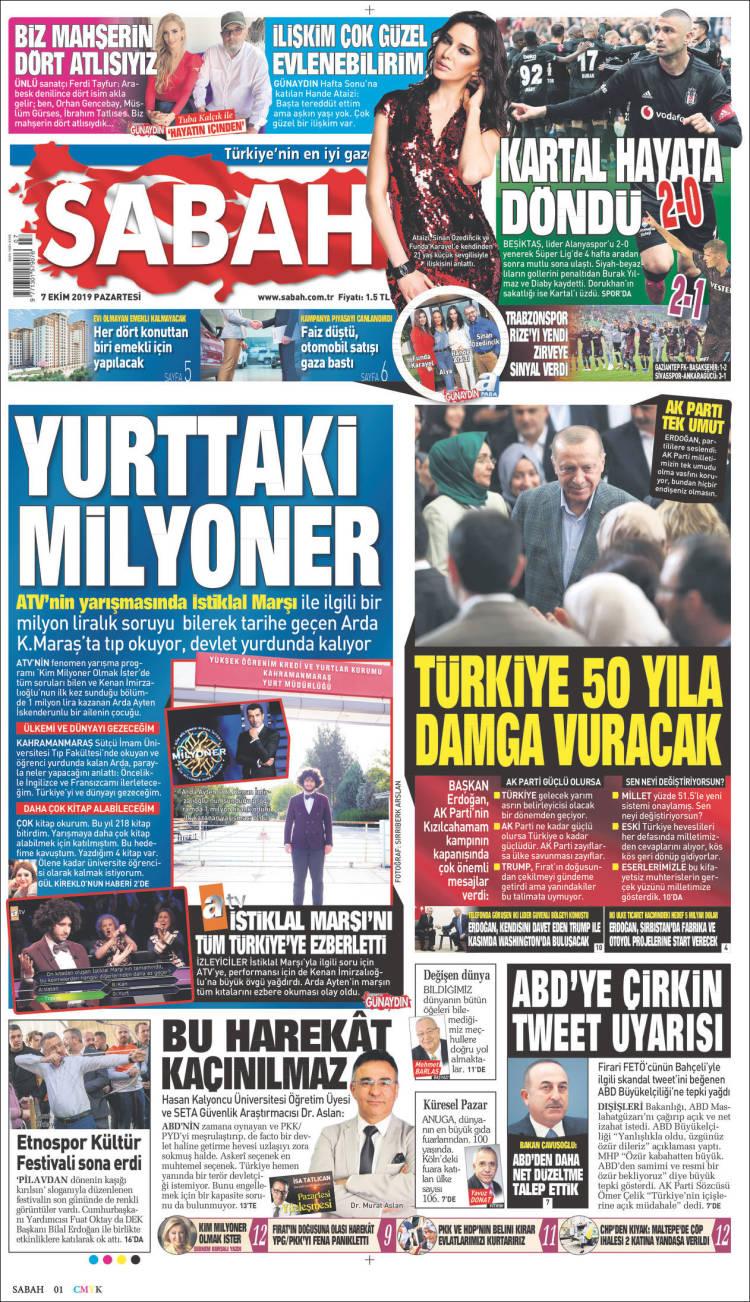 Portada de Sabah (Turqu&iacute;a)