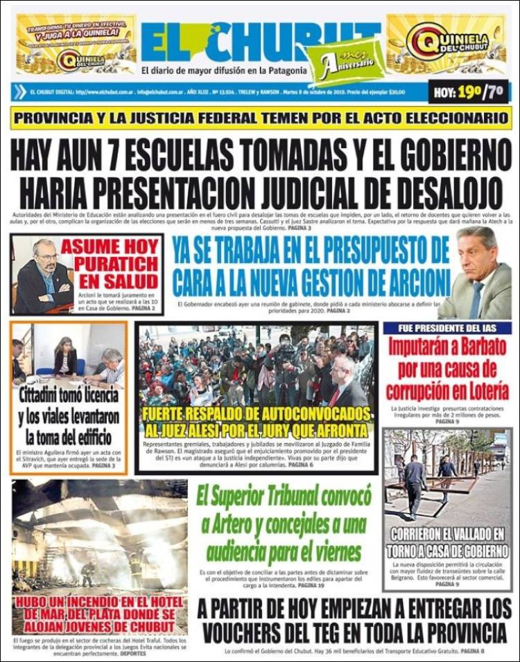 Portada de El Chubut (Argentina)