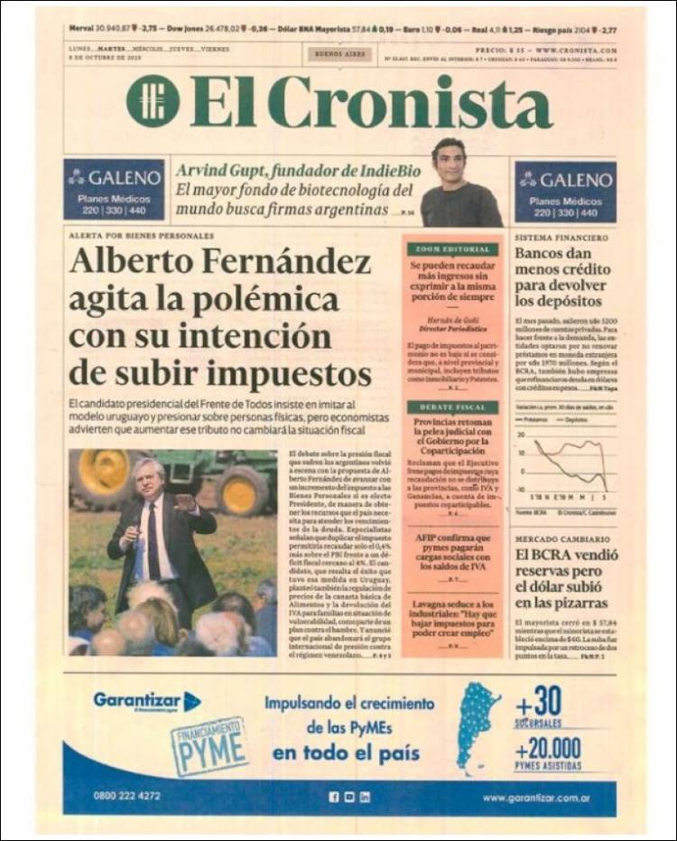 Portada de El Cronista Comercial (Argentina)