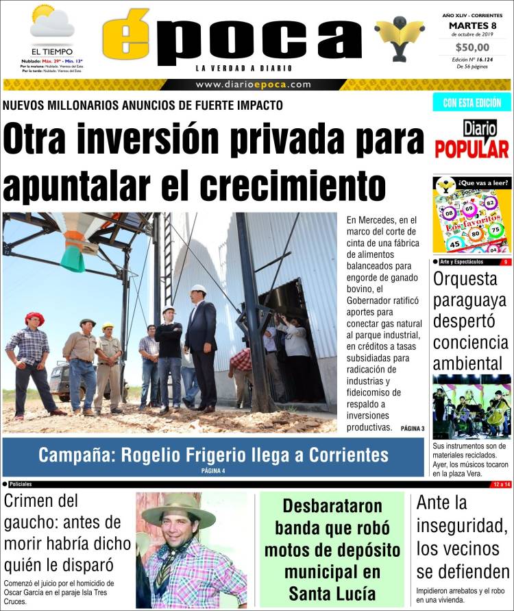 Portada de Diario Época (Argentina)