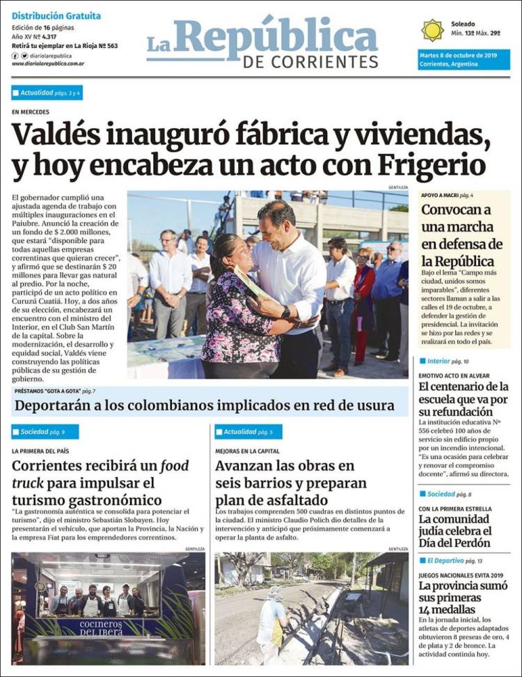Portada de La República de Corrientes (Argentina)