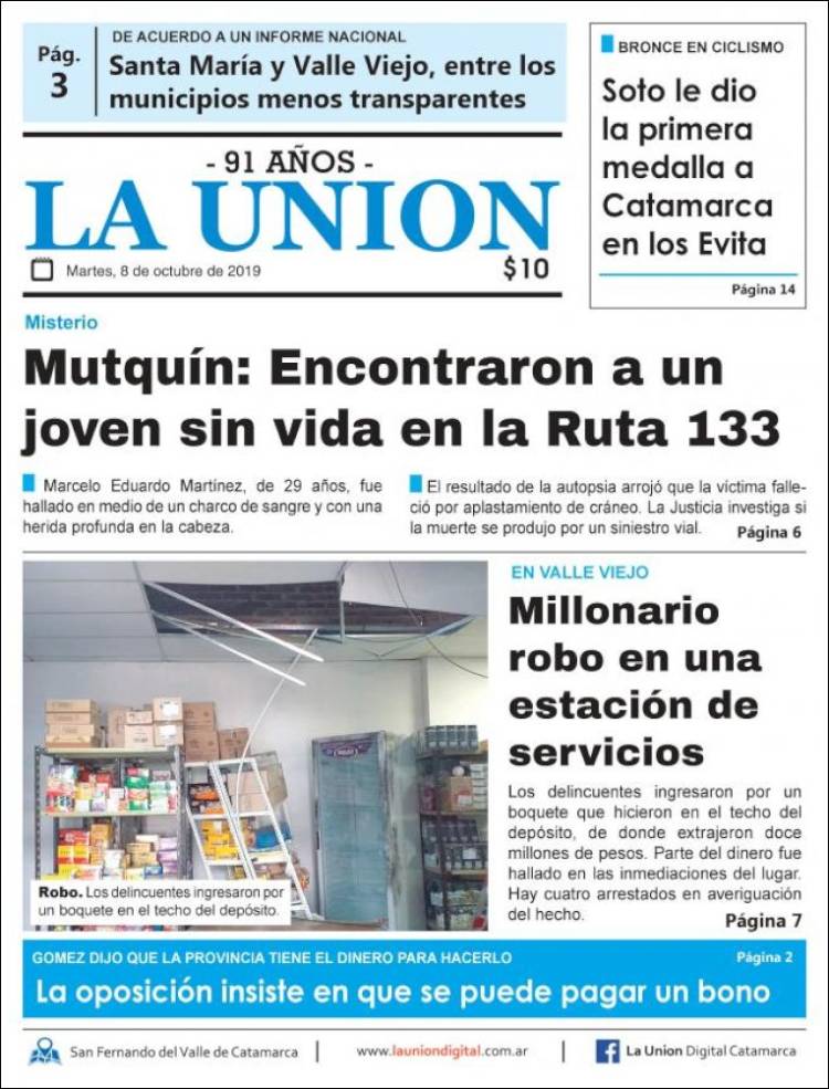 Portada de La Unión (Argentina)