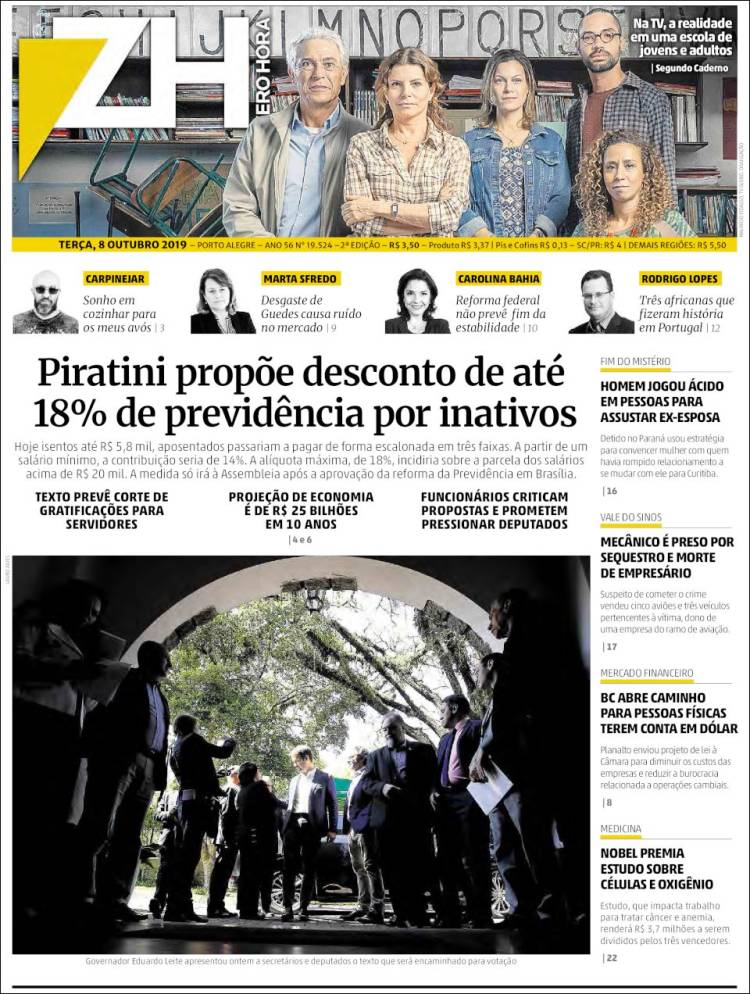 Portada de Zero Hora (Brasil)