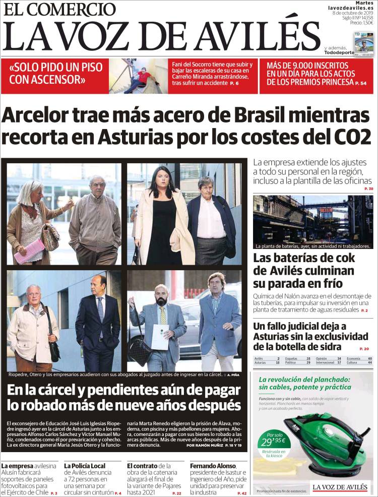Portada de El Comercio - Avilés (Espa&ntilde;a)