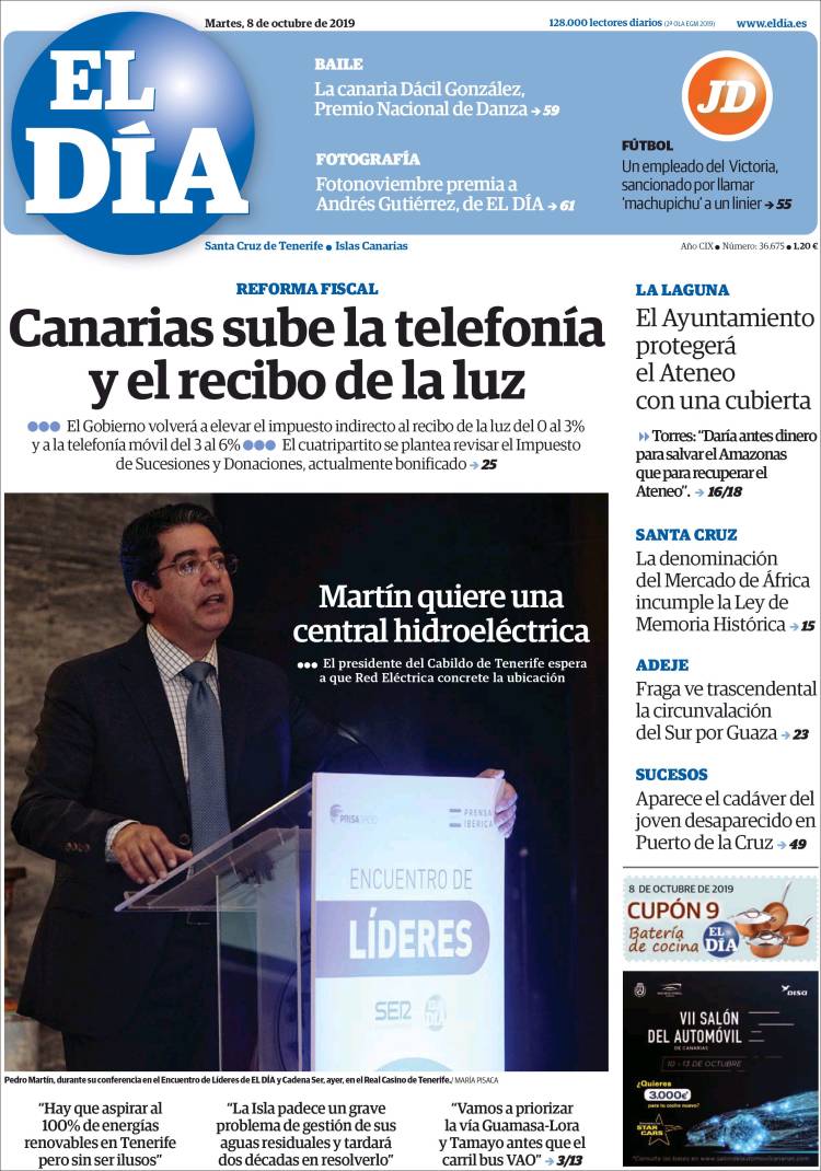 Portada de El Día (Espa&ntilde;a)