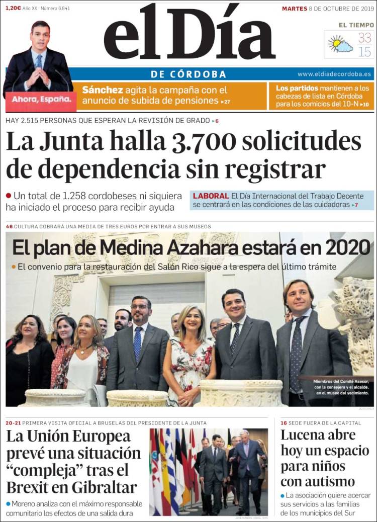 Portada de El Día de Córdoba (Espa&ntilde;a)