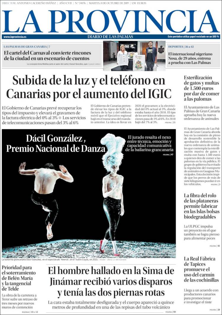 Portada de La Provincia (Espa&ntilde;a)