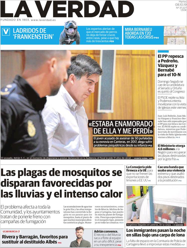 Portada de La Verdad de Murcia (Espa&ntilde;a)