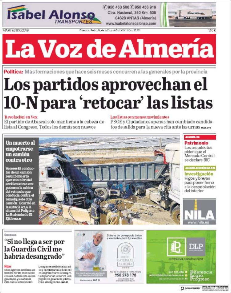 Portada de La Voz de Almería (Espa&ntilde;a)