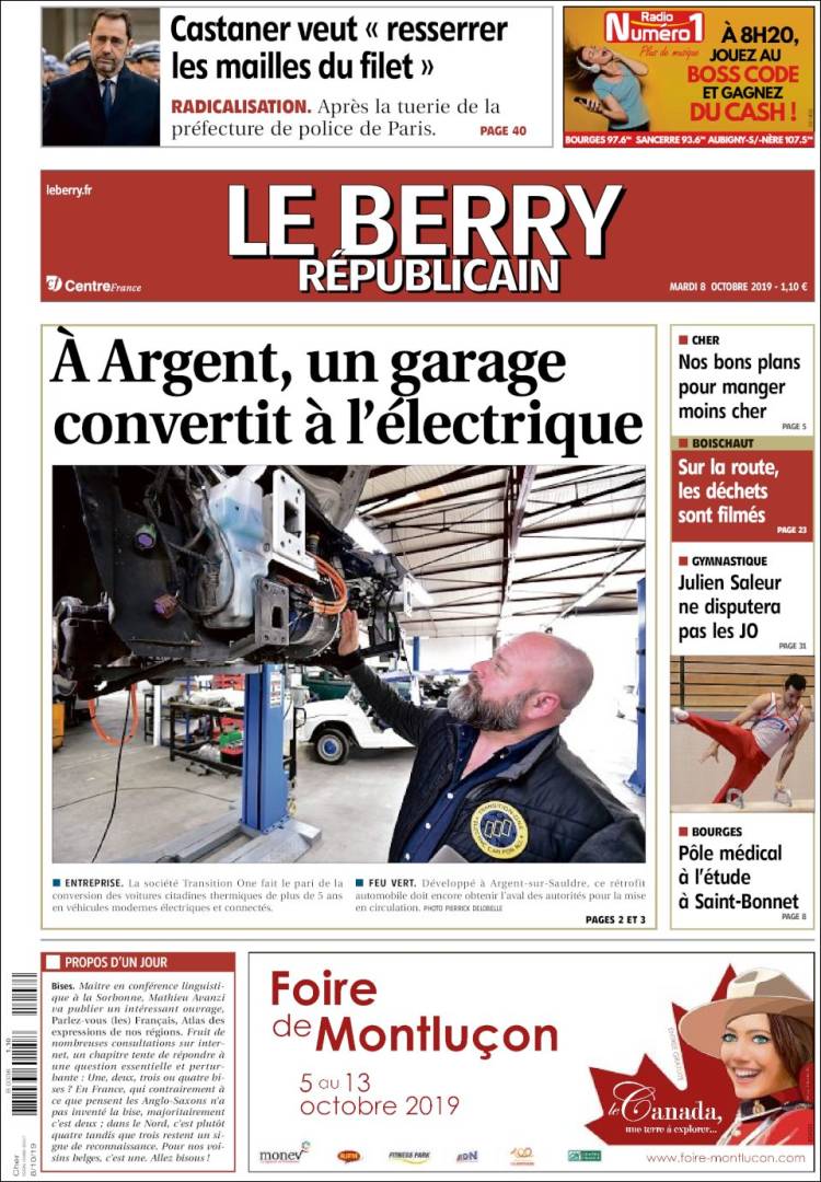 Portada de Berry Republicain (Francia)