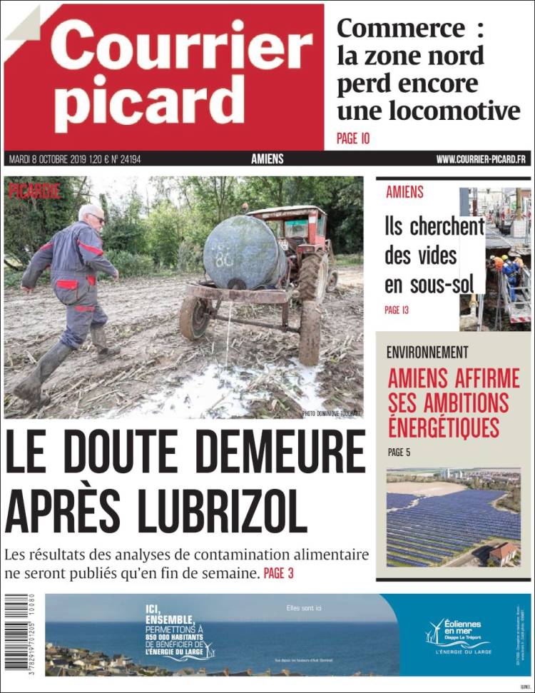 Portada de Courrier Picard (Francia)