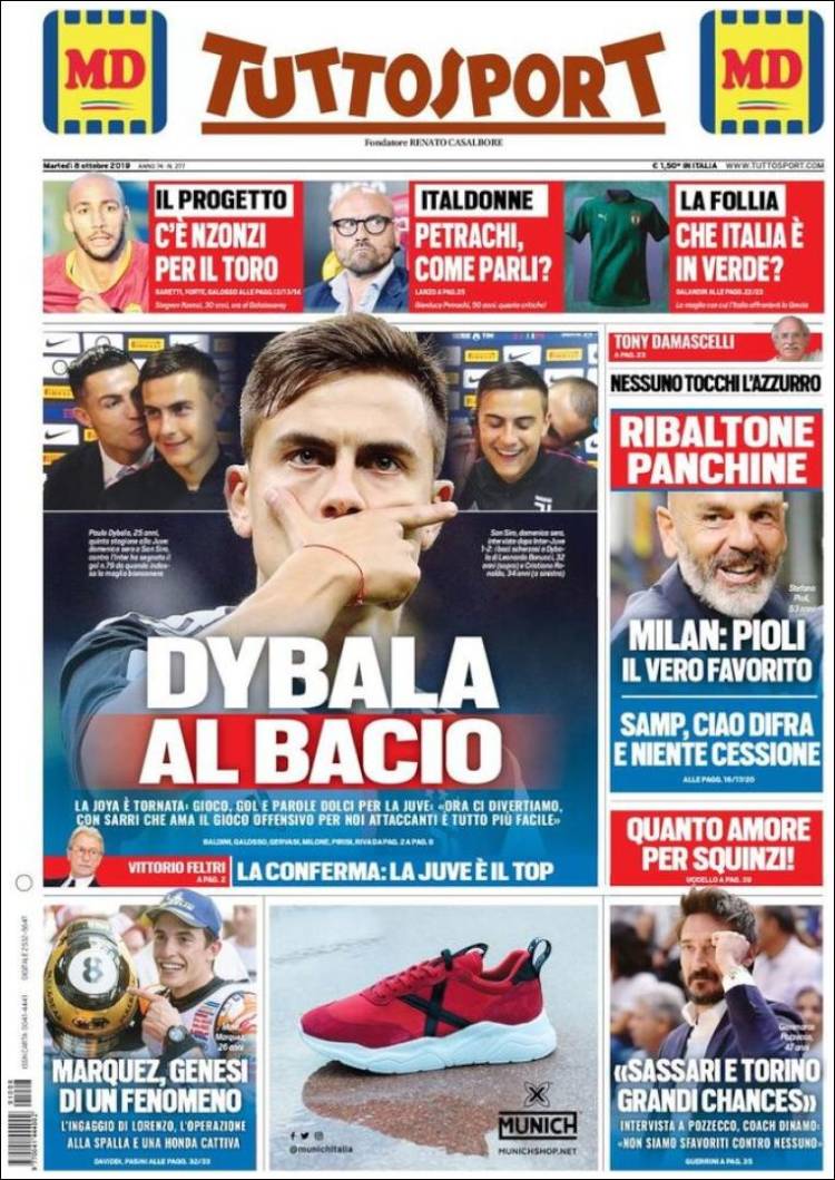 Portada de Tuttosport (Italia)