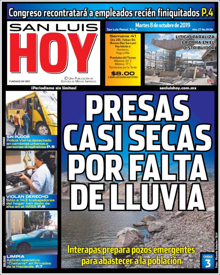 Portada de San Luis Hoy (México)