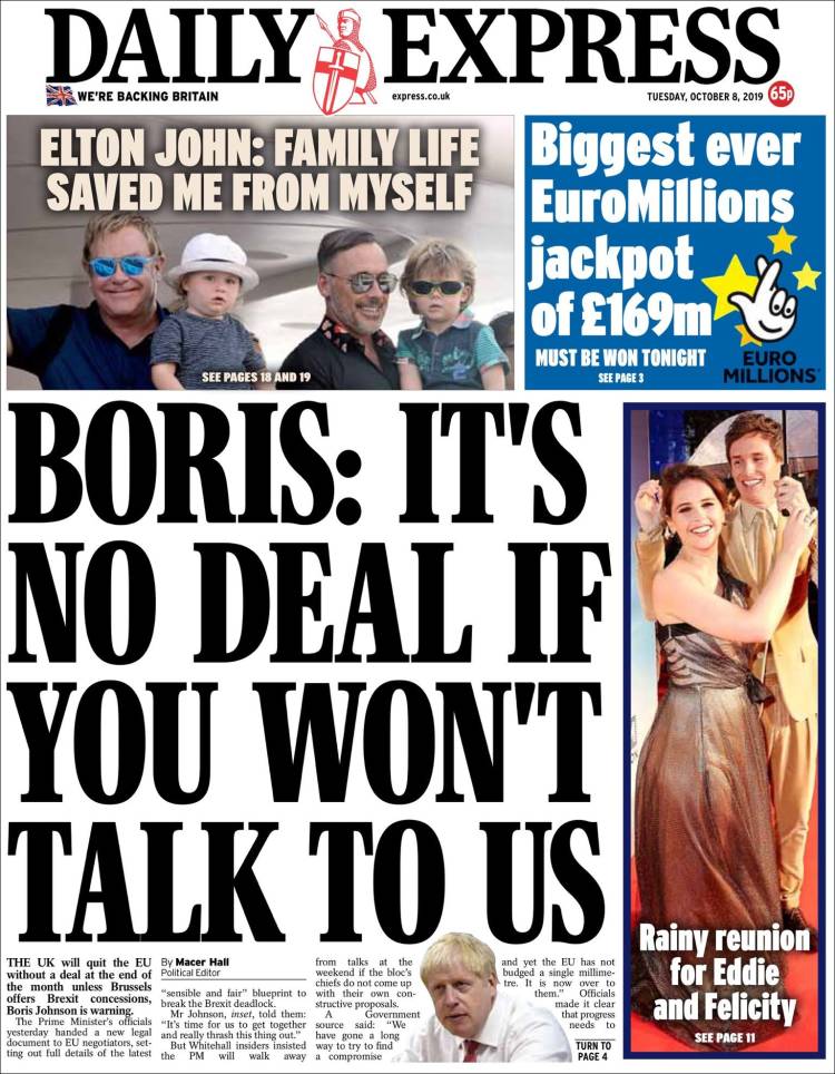 Portada de Daily Express (Reino Unido)