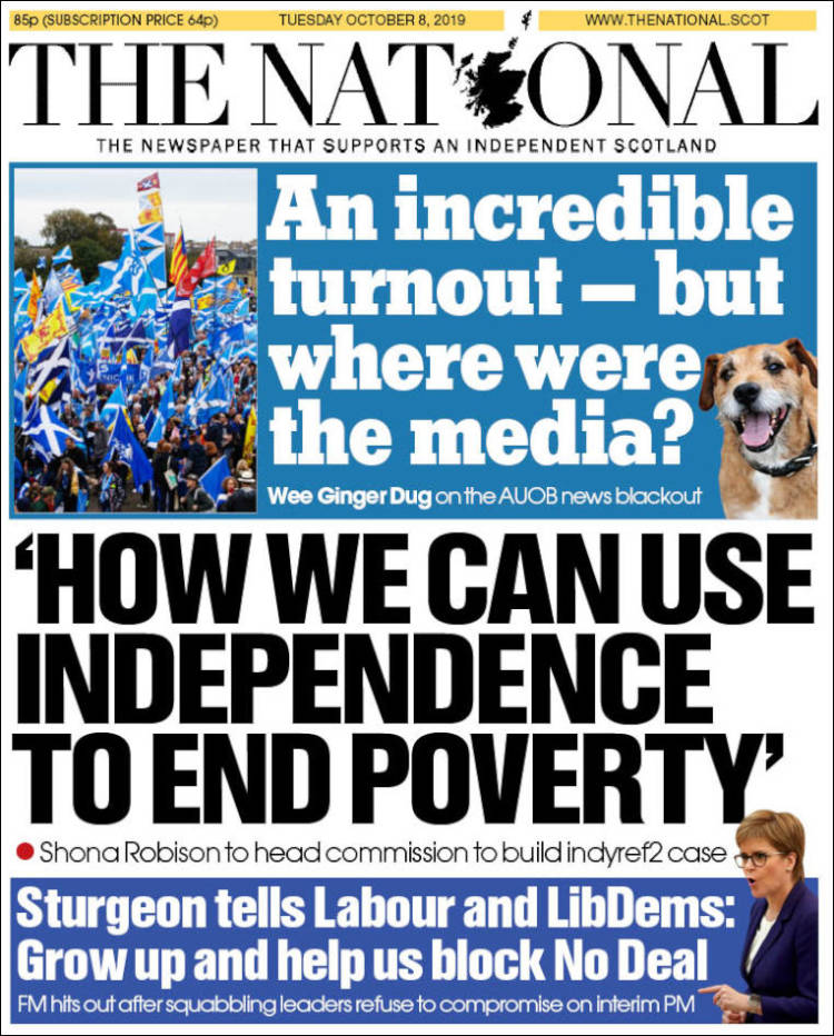 Portada de The National (Reino Unido)