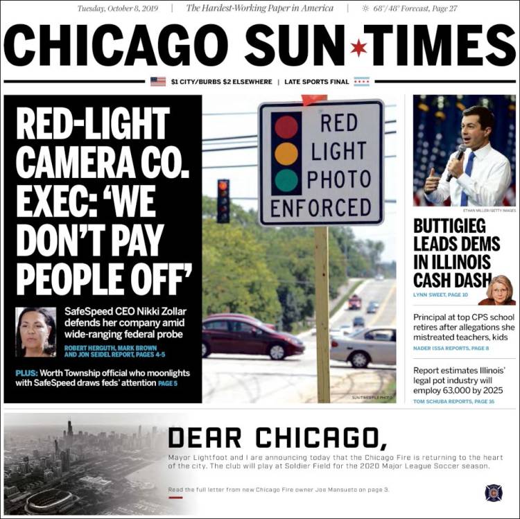 Portada de Chicago Sun-Times (USA)