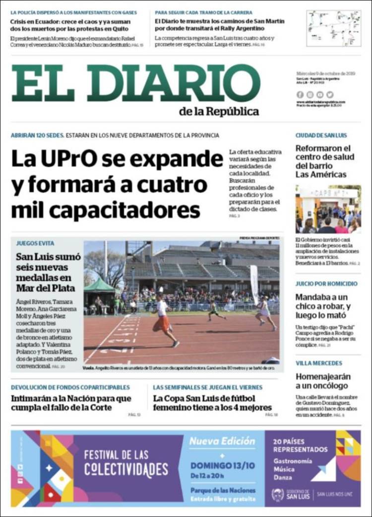 Portada de Diario de la República (Argentina)