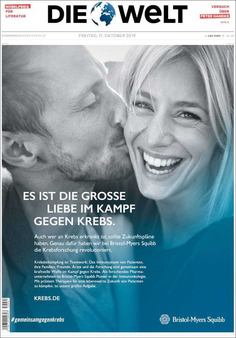 Portada de Die Welt (Alemania)