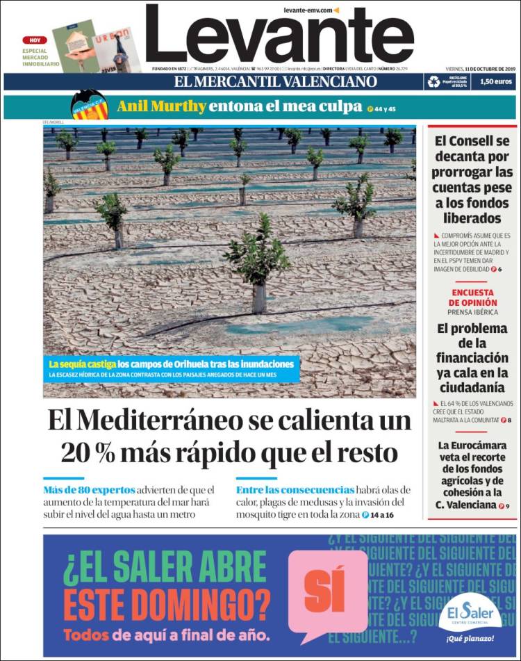 Portada de Levante (España)