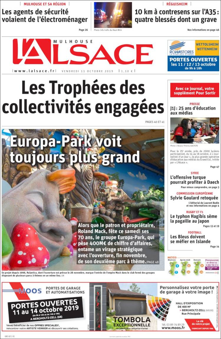 Portada de Journal L'Alsace (Francia)