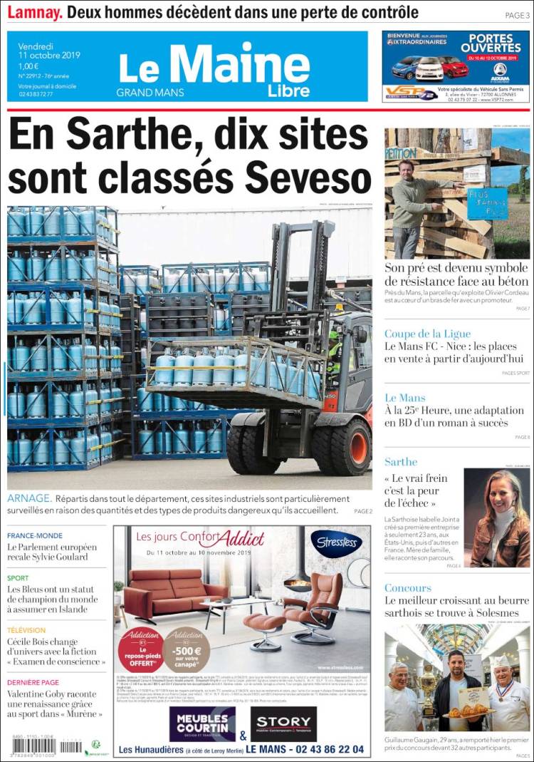 Portada de Le Maine Libre (Francia)