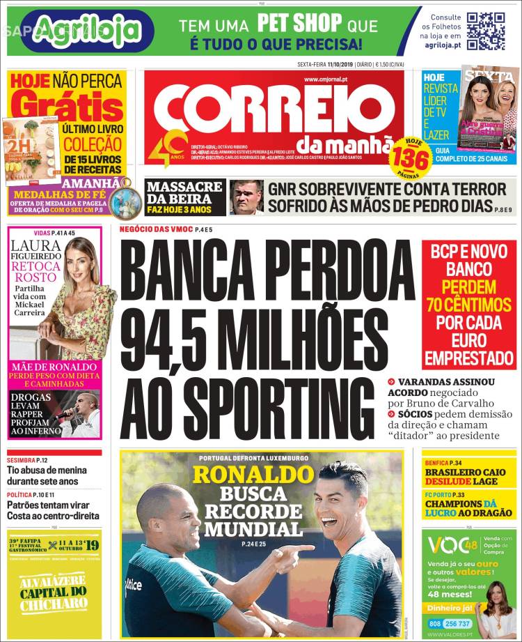 Portada de Correio da Manhã (Portugal)