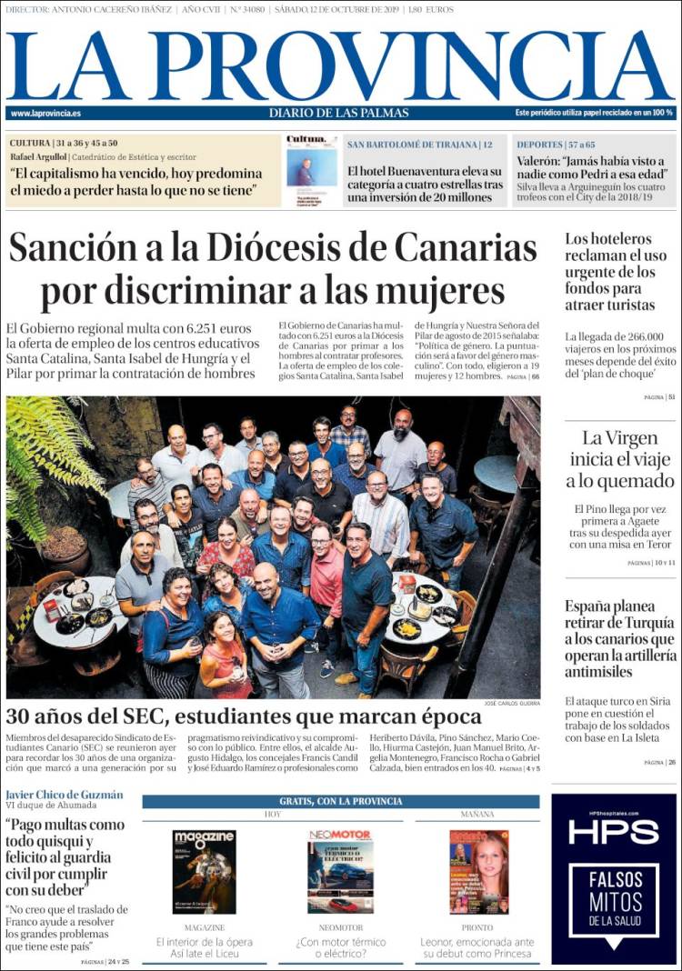 Portada de La Provincia (España)