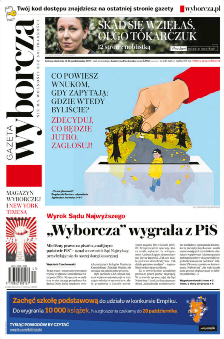 Portada de Gazeta Wyborcza (Polonia)