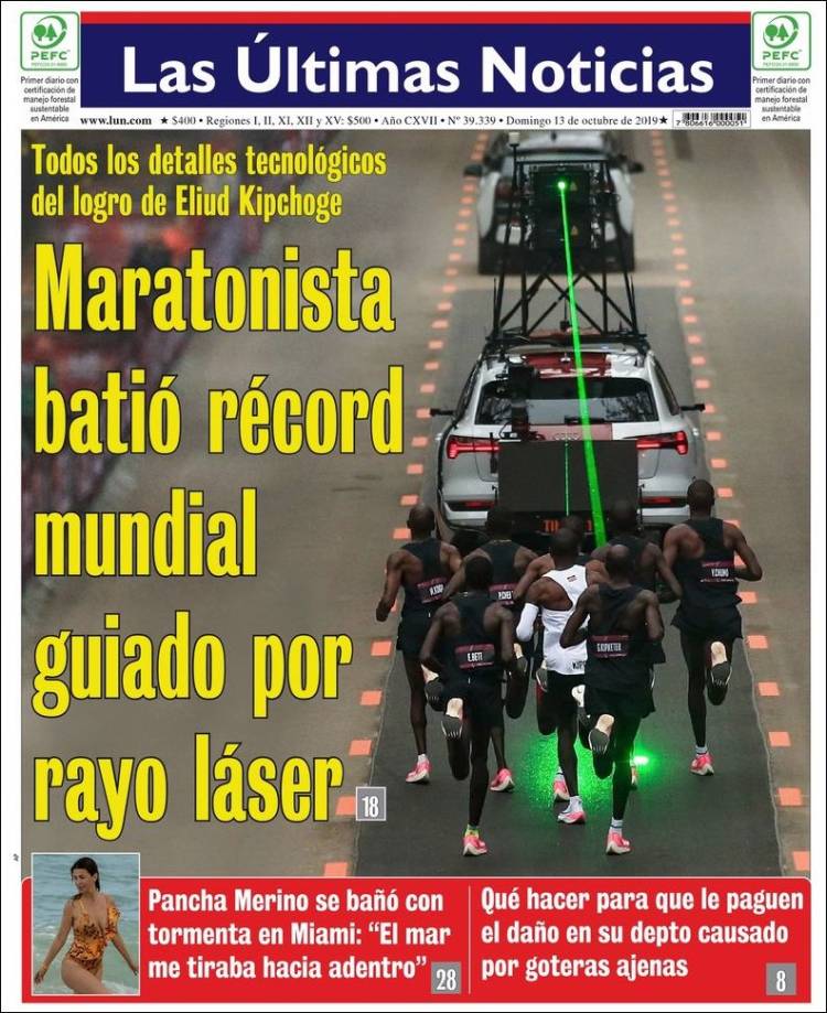 Portada de Las Últimas Noticias (Chile)