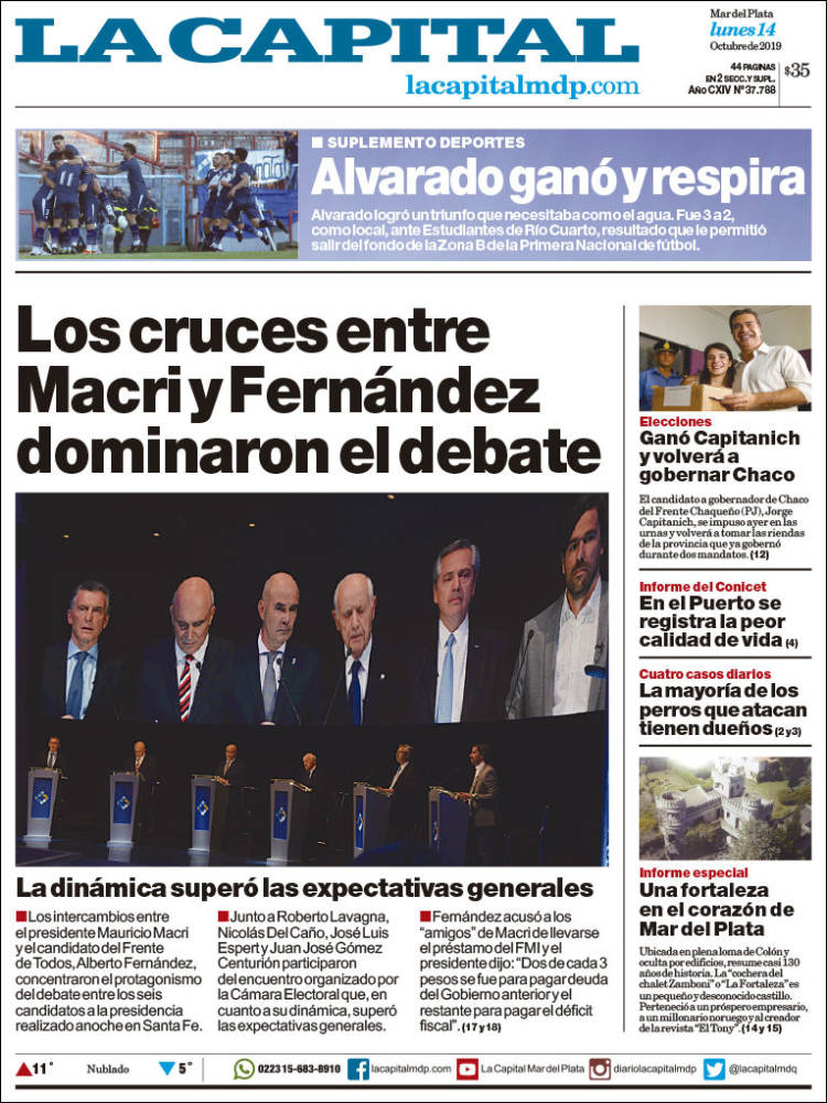 Portada de Diario La Capital - Mar del Plata (Argentina)