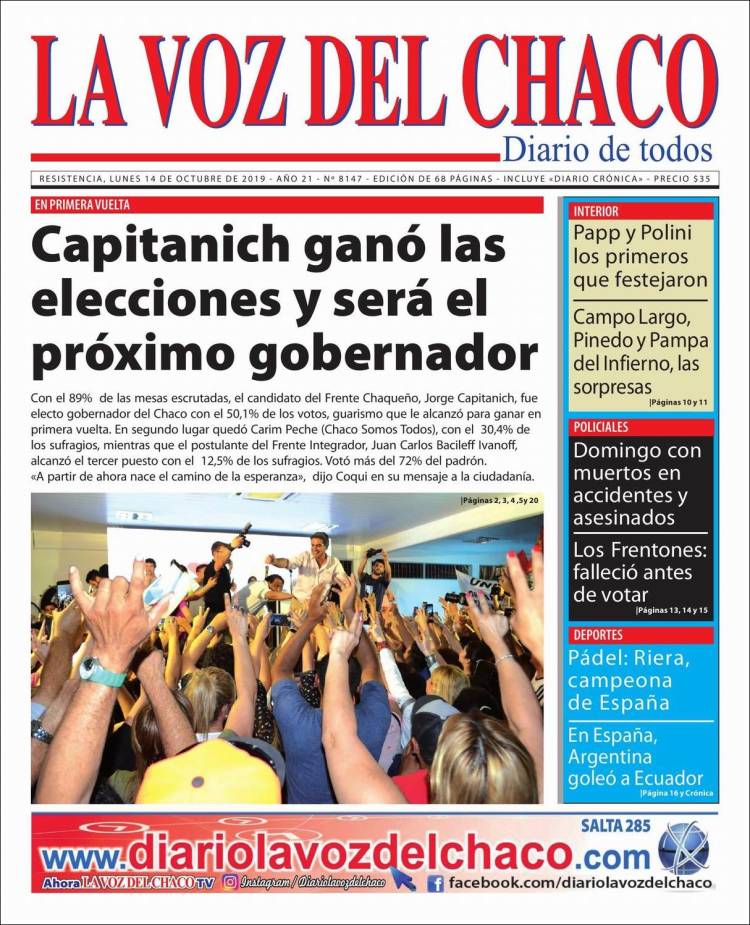 Portada de La Voz del Chaco (Argentina)