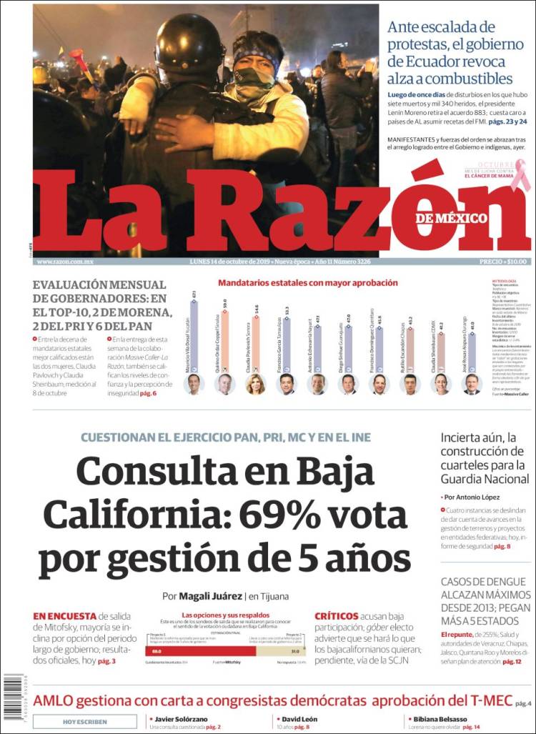 Portada de La Razón (M&eacute;xico)