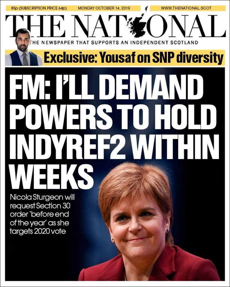 Portada de The National (Reino Unido)