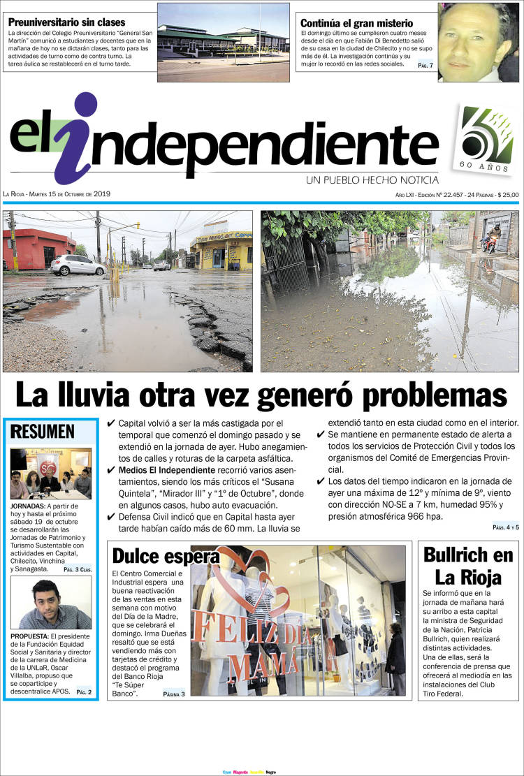 Portada de El Independiente (Argentina)