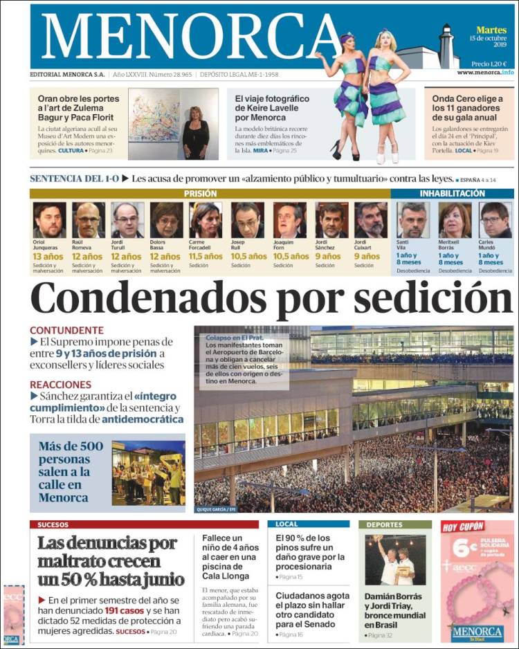 Portada de Menorca - Diario Insular (España)