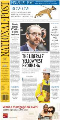 Portada de The National Post (Canadá)