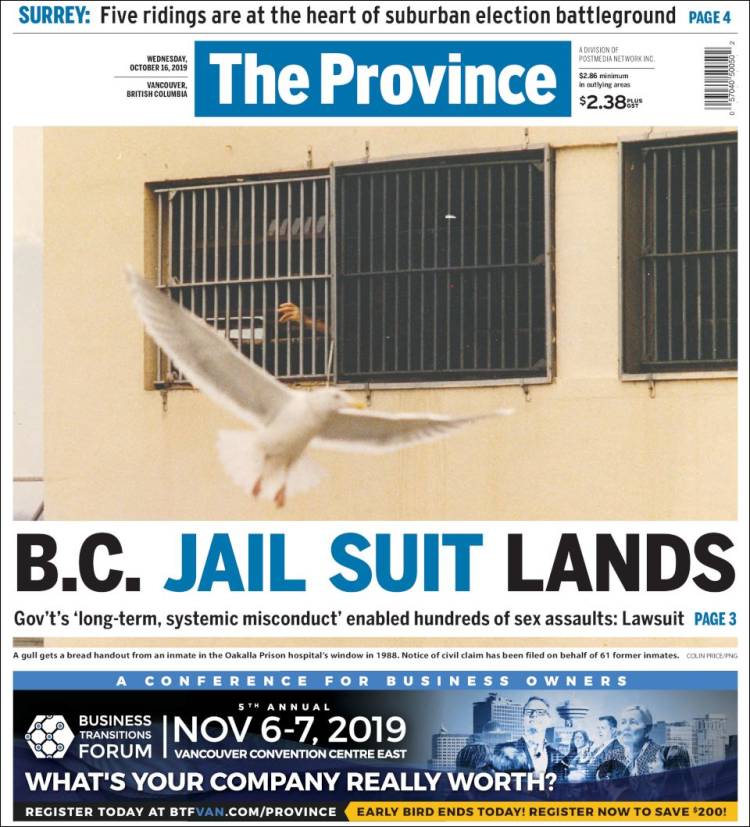 Portada de The Province (Canadá)