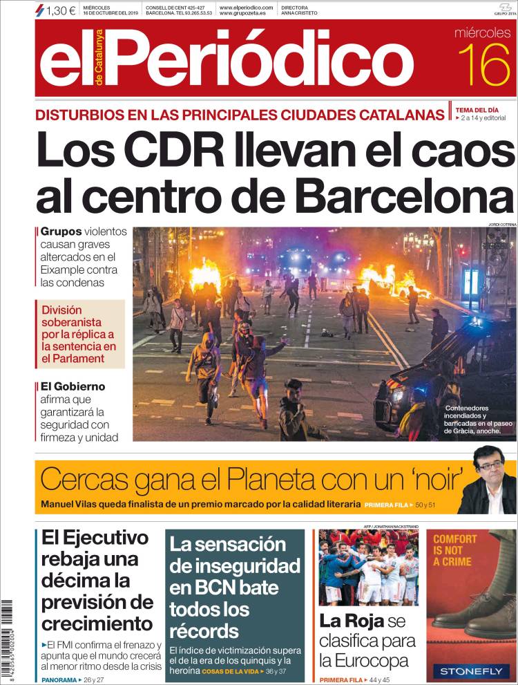 Portada de El Periódico (España)