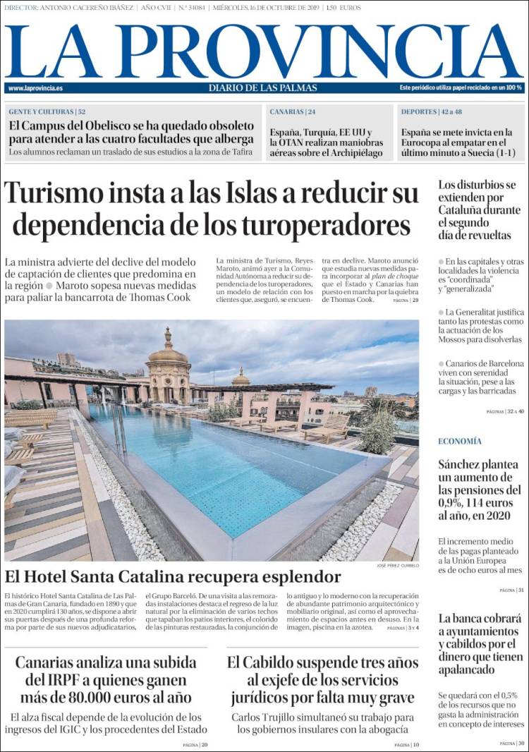 Portada de La Provincia (España)