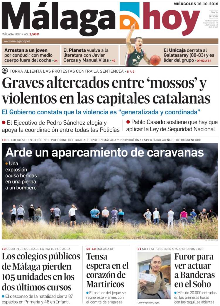 Portada de Málaga Hoy (España)