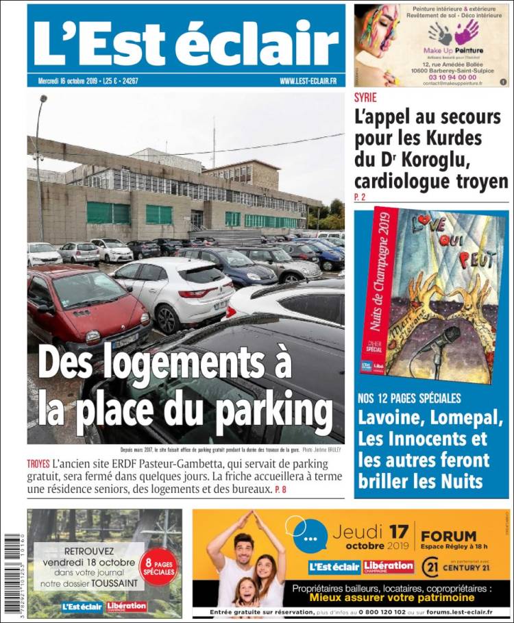 Portada de L'Est Eclair (Francia)