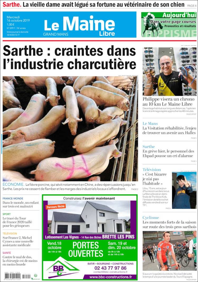 Portada de Le Maine Libre (Francia)