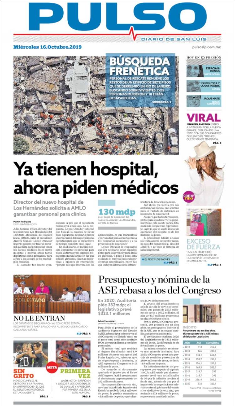 Portada de Pulso (M&eacute;xico)