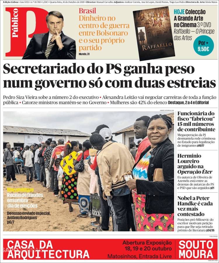 Portada de Público (Portugal)
