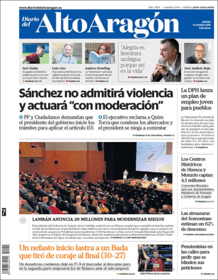 Portada de Diario del AltoAragón (España)